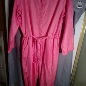 Pink Long-Sleeve Jumpsuit